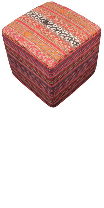 handgewebter Kelim Schahsawan-Sitzwürfel aus Persien Maß 47x47 cm