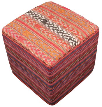 handgewebter Kelim Schahsawan-Sitzwürfel aus Persien Maß 47x47 cm