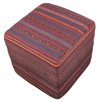 handgewebter Kelim Schahsawan-Sitzwürfel aus Persien Maß 47x47 cm