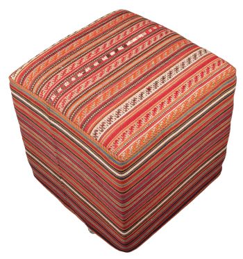 handgewebter Kelim Schahsawan-Sitzwürfel aus Persien Maß 47x47 cm