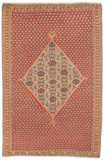 handgewebter Kelim Senneh aus Persien Maß 200x132 cm
