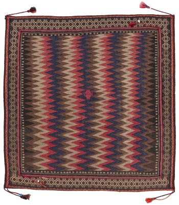 handgewebter Kelim Sofreh aus Persien Maß 147x142 cm