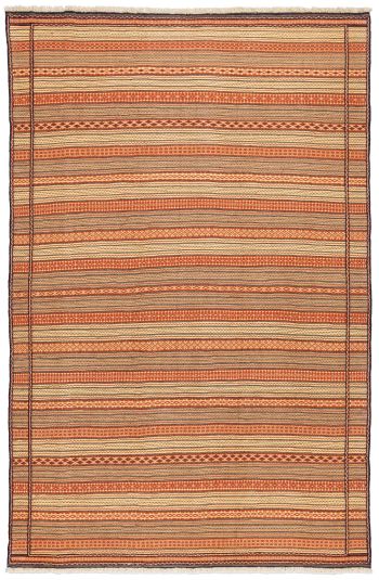handgewebter Sumackkelim Afschar aus Persien Maß 304x200 cm