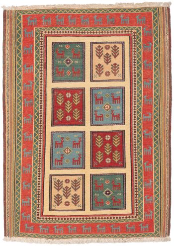 handgewebter Sumackkelim Afschar-Tabii aus Persien Maß 116x84 cm