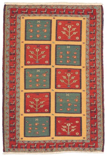 handgewebter Sumackkelim Afschar-Tabii aus Persien Maß 117x80 cm