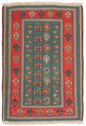 handgewebter Sumackkelim Afschar-Tabii aus Persien Maß 117x83 cm