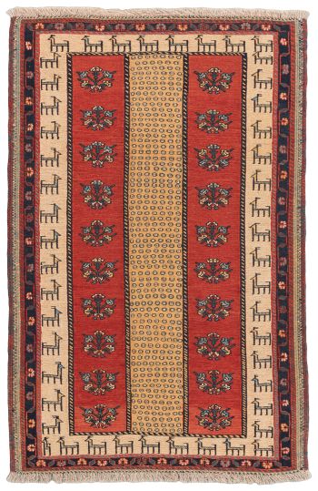 handgewebter Sumackkelim Afschar-Tabii aus Persien Maß 126x82 cm