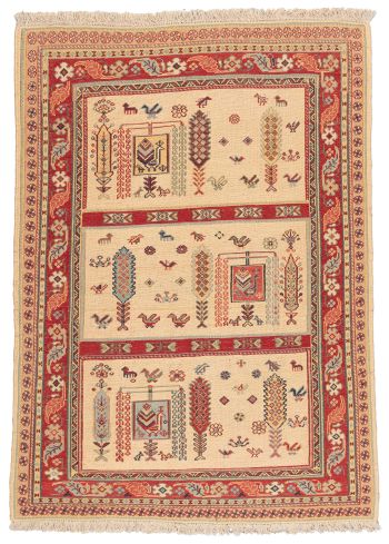 handgewebter Sumackkelim Afschar-Tabii aus Persien Maß 130x95 cm