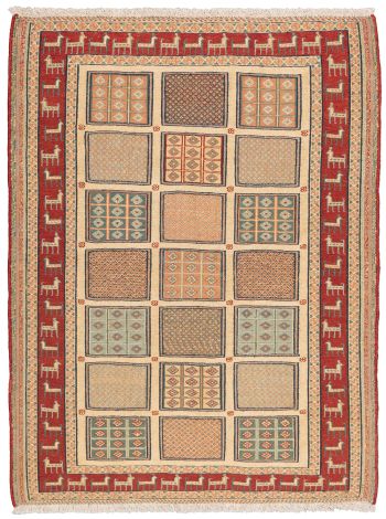 handgewebter Sumackkelim Afschar-Tabii aus Persien Maß 131x100 cm