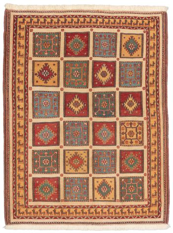 handgewebter Sumackkelim Afschar-Tabii aus Persien Maß 134x101 cm