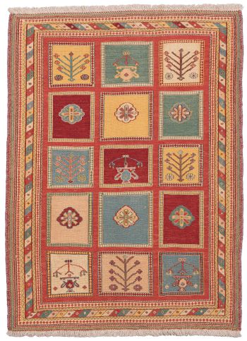 handgewebter Sumackkelim Afschar-Tabii aus Persien Maß 140x104 cm