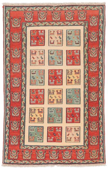 handgewebter Sumackkelim Afschar-Tabii aus Persien Maß 147x95 cm