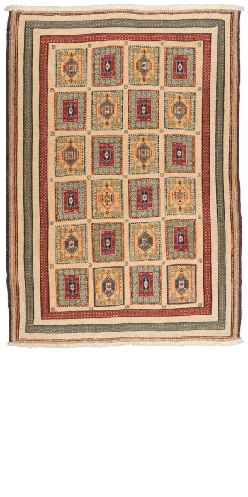 handgewebter Sumackkelim Afschar-Tabii aus Persien Maß 150x106 cm