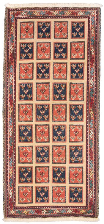 handgewebter Sumackkelim Afschar-Tabii aus Persien Maß 157x72 cm