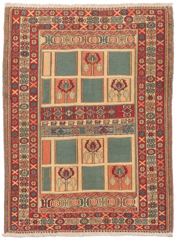 handgewebter Sumackkelim Afschar-Tabii aus Persien Maß 162x123 cm