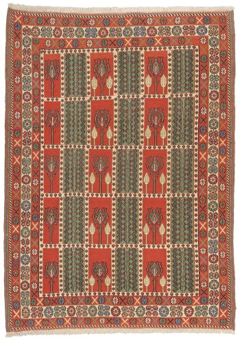 handgewebter Sumackkelim Afschar-Tabii aus Persien Maß 165x121 cm