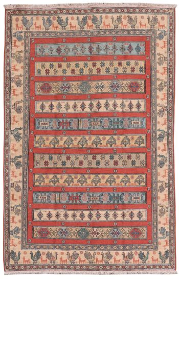 handgewebter Sumackkelim Afschar-Tabii aus Persien Maß 177x117 cm