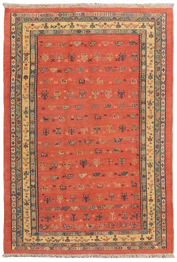 handgewebter Sumackkelim Afschar-Tabii aus Persien Maß 177x123 cm