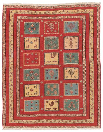 handgewebter Sumackkelim Afschar-Tabii aus Persien Maß 178x145 cm