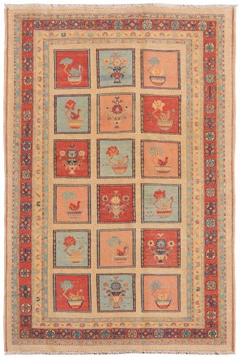 handgewebter Sumackkelim Afschar-Tabii aus Persien Maß 184x124 cm