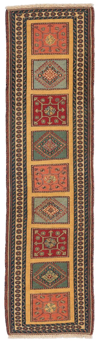 handgewebter Sumackkelim Afschar-Tabii aus Persien Maß 193x53 cm