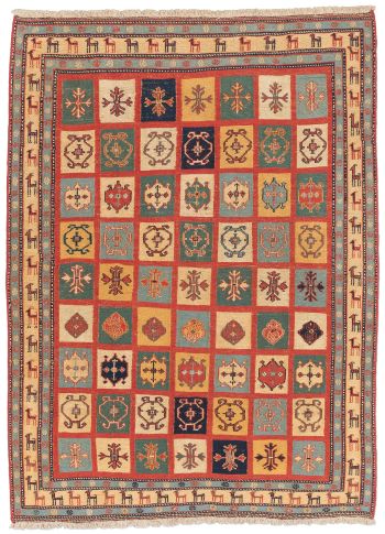 handgewebter Sumackkelim Afschar-Tabii aus Persien Maß 195x144 cm