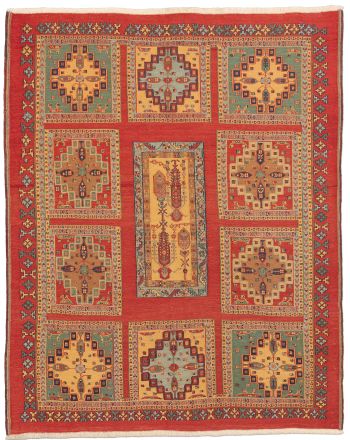 handgewebter Sumackkelim Afschar-Tabii aus Persien Maß 195x155 cm