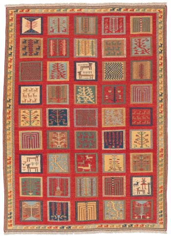 handgewebter Sumackkelim Afschar-Tabii aus Persien Maß 200x145 cm