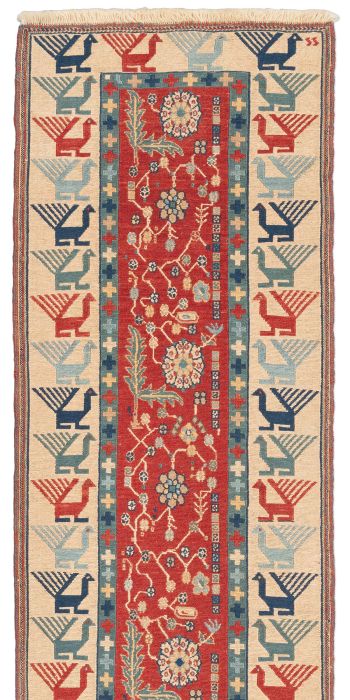 handgewebter Sumackkelim Afschar-Tabii aus Persien Maß 200x60 cm