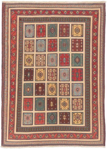 handgewebter Sumackkelim Afschar-Tabii aus Persien Maß 203x148 cm