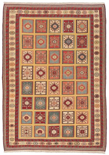 handgewebter Sumackkelim Afschar-Tabii aus Persien Maß 207x144 cm
