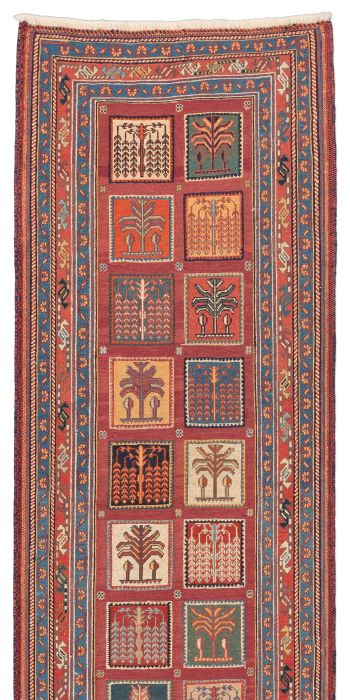 handgewebter Sumackkelim Afschar-Tabii aus Persien Maß 210x71 cm