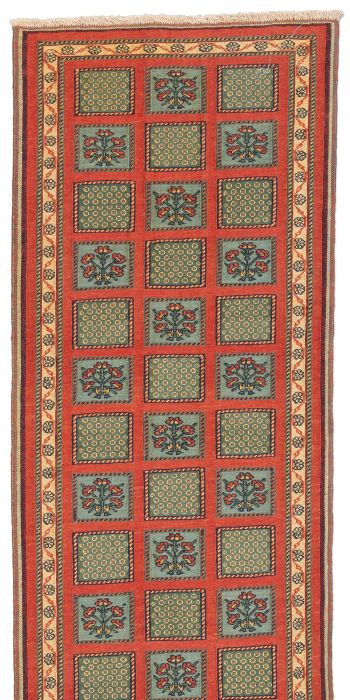 handgewebter Sumackkelim Afschar-Tabii aus Persien Maß 215x73 cm