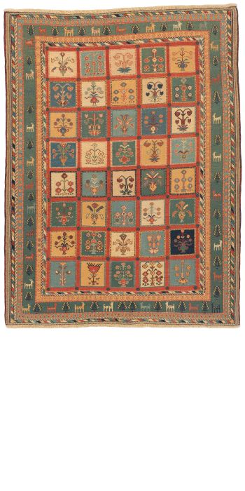 handgewebter Sumackkelim Afschar-Tabii aus Persien Maß 220x168 cm