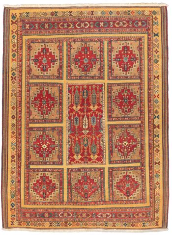 handgewebter Sumackkelim Afschar-Tabii aus Persien Maß 225x171 cm