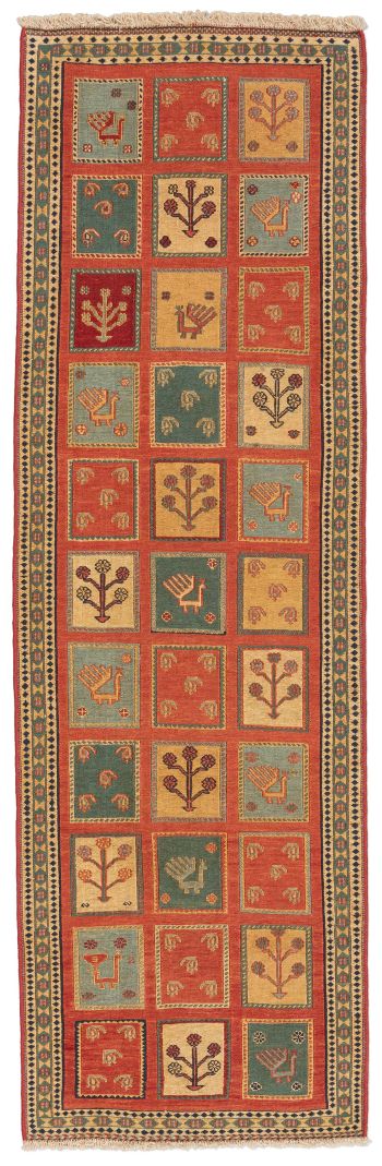 handgewebter Sumackkelim Afschar-Tabii aus Persien Maß 234x76 cm