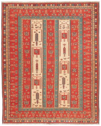 handgewebter Sumackkelim Afschar-Tabii aus Persien Maß 245x200 cm