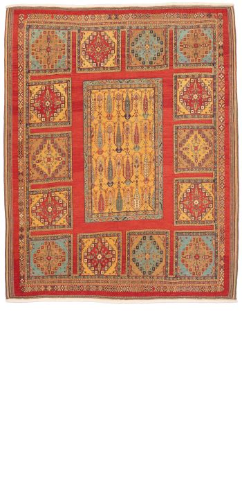 handgewebter Sumackkelim Afschar-Tabii aus Persien Maß 256x205 cm