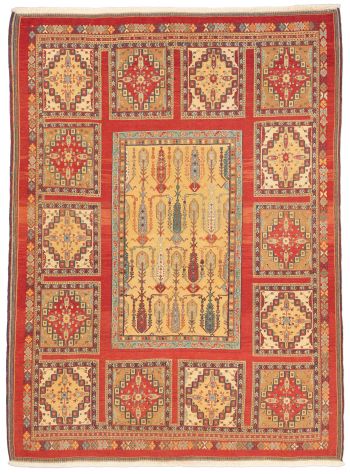 handgewebter Sumackkelim Afschar-Tabii aus Persien Maß 265x198 cm