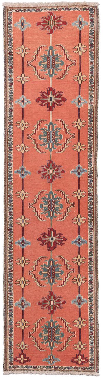 handgewebter Sumackkelim Afschar-Tabii aus Persien Maß 265x70 cm