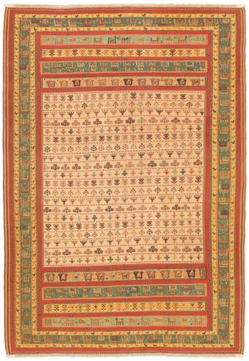 handgewebter Sumackkelim Afschar-Tabii aus Persien Maß 288x200 cm