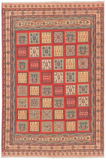 handgewebter Sumackkelim Afschar-Tabii aus Persien Maß 290x195 cm