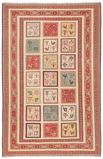 handgewebter Sumackkelim Afschar-Tabii aus Persien Maß 300x195 cm