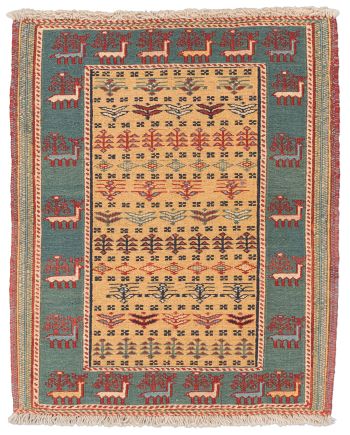 handgewebter Sumackkelim Afschar-Tabii aus Persien Maß 79x65 cm