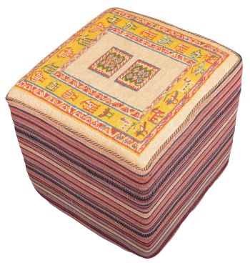 handgewebter Sumackkelim Afschar-Tabii-Sitzwürfel aus Persien Maß 47x47 cm
