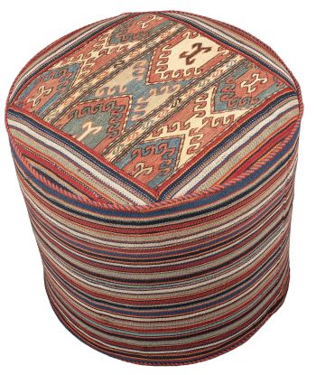 handgewebter Sumackkelim Schahsawan-Hocker aus Persien Maß 47x47 cm