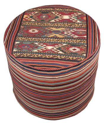 handgewebter Sumackkelim Schahsawan-Hocker aus Persien Maß 47x47 cm