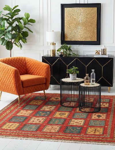 Bild von Afschar-Tabii aus Persien in der Größe 198 x 203 cm