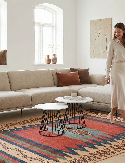 Bild von Afschar-Kamo aus Persien in der Größe 298 x 188 cm