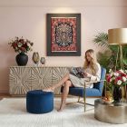 handgeknüpfter Orienteppich Kirman aus Persien Maß 76x64 cm